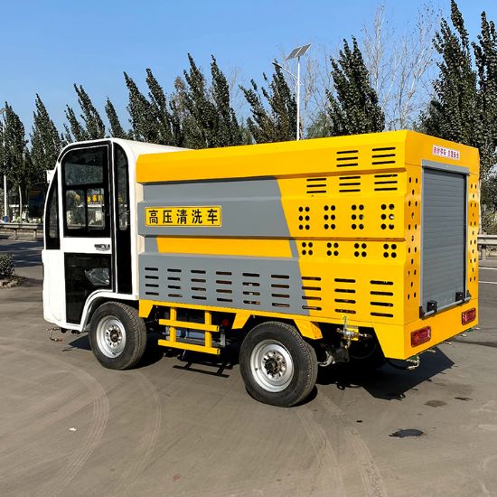 图片 Electric high-pressure cleaning vehicle, small road washing vehicle, multi-functional highway maintenance spraying vehicle