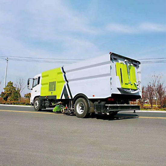 图片 Dongfeng Tianjin 18 ton road washing sweeper road washing suction operation dust reduction and cooling