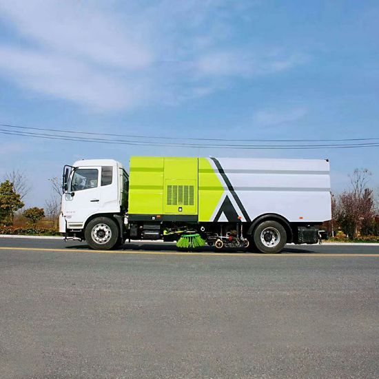 图片 Dongfeng Tianjin 18 ton road washing sweeper road washing suction operation dust reduction and cooling
