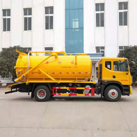 图片 Toilet suction dredging suction truck 10 square high-pressure dredging large fecal suction truck Dongfeng cleaning and suction Car price