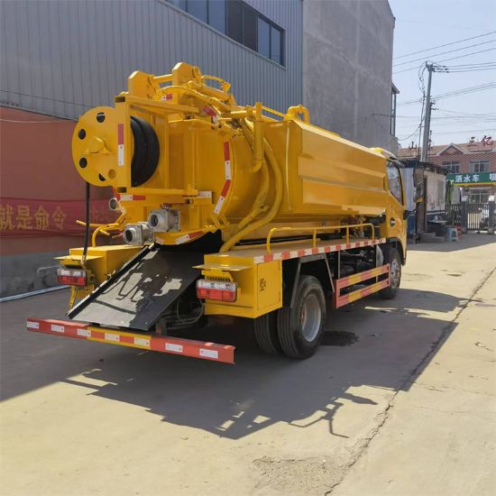 图片 Toilet suction dredging suction truck 10 square high-pressure dredging large fecal suction truck Dongfeng cleaning and suction Car price