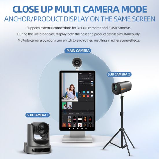 图片 TikTok (Overseas Version) Smart Live - streaming All - in - one Machine, 15 - inch Live - streaming Complete Set of Equipment with Virtual Green Screen Chroma Keying