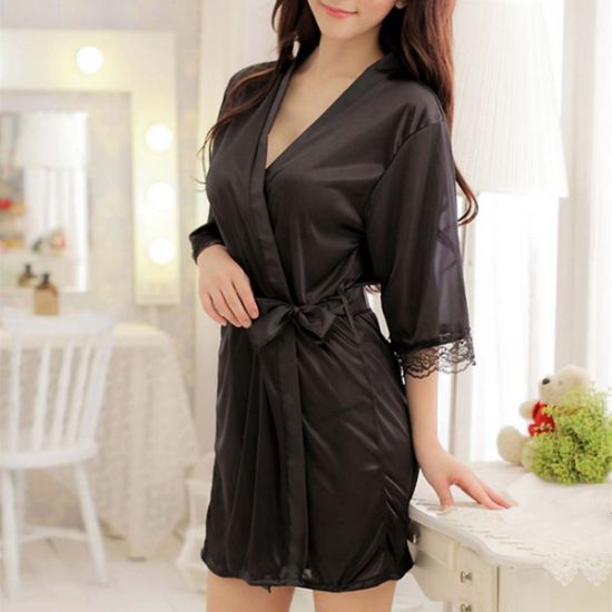 图片 Sexy transparent ice silk temptation open rope dress multi-piece long skirt pajamas bathrobe female sexy lingerie adult products