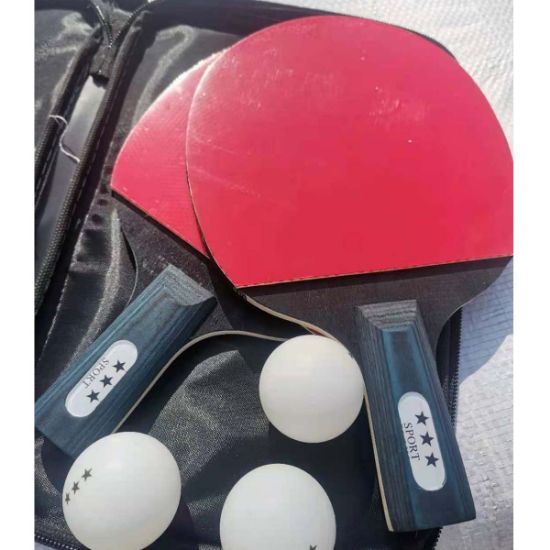 图片 Table tennis racket set 2 rackets 3 balls table tennis racket portable net racket family sports table tennis set anti-glue table tennis racket