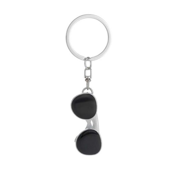 图片 New Metal Glasses Keychain Creative Black Sunglasses Car Keychain Bag Accessories Pendant Small Gift