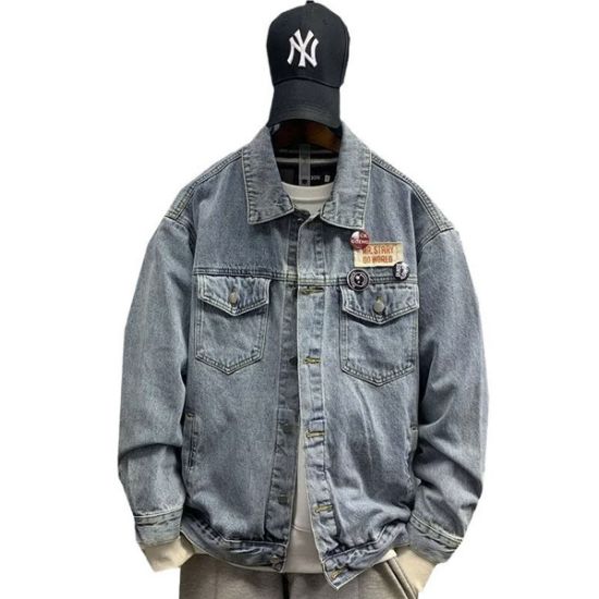 图片 Denim jackets for men and women spring and autumn 2025 new hot style American baseball jackets loose and versatile tops