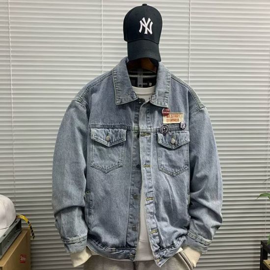 图片 Denim jackets for men and women spring and autumn 2025 new hot style American baseball jackets loose and versatile tops