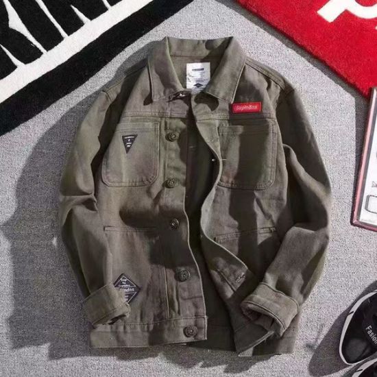 图片 Denim Jacket Men's New Autumn Work Jacket Spring and Autumn Denim Jacket Korean Style Trendy Baseball Jacket Autumn Clothing