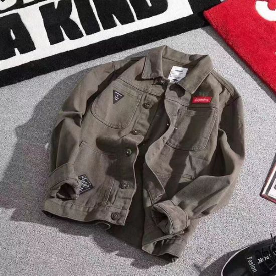 图片 Denim Jacket Men's New Autumn Work Jacket Spring and Autumn Denim Jacket Korean Style Trendy Baseball Jacket Autumn Clothing