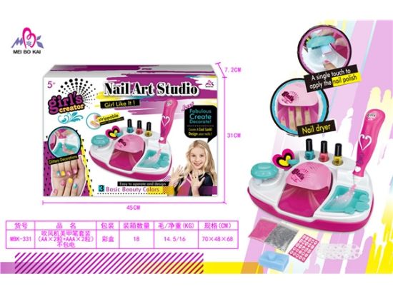 图片 Hair Dryer Nail Art Pen Set Pretend Play Toy (AA*2 Batteries + AAA*2 Batteries Not Included)