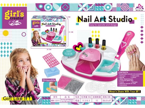 图片 Hair Dryer and Nail Pen Set (AA*2 + AAA*2) No Batteries Included Pretend Play Toy