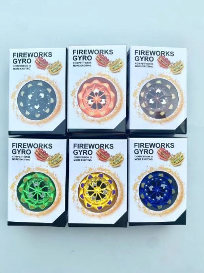 图片 Handheld Firework Gyro Fire Starter Toy Spinning Children's Battle Intellectual Glowing Colorful Magic Explosion Spin