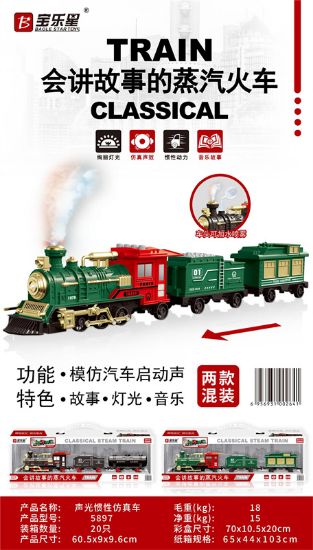 图片 Sound and Light Inertia Steam Train with 3 Cars